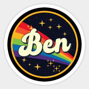 Ben // Rainbow In Space Vintage Style Sticker